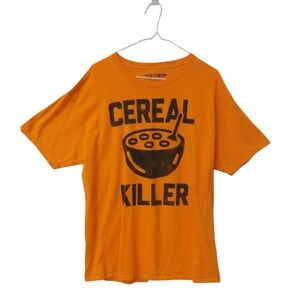 Fifth Sun Mens Cereal Killer Graphic T-Shirt Orange Cotton Short Sleeve Large